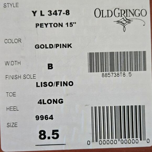 Old Gringo Yippee Ki Yay Peyton Pink Gold Tall Boots Size 8.5 - Picture 15 of 15